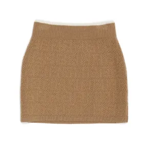 Fendi Tan Wool Skirt