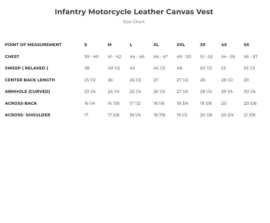 First Mfg Infantry Motorcycle Leather Canvas Vest Size XLARGE - Final Sale Ships Same Day