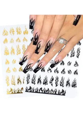 Flames Nail Stickers Fire Nail Art Decals