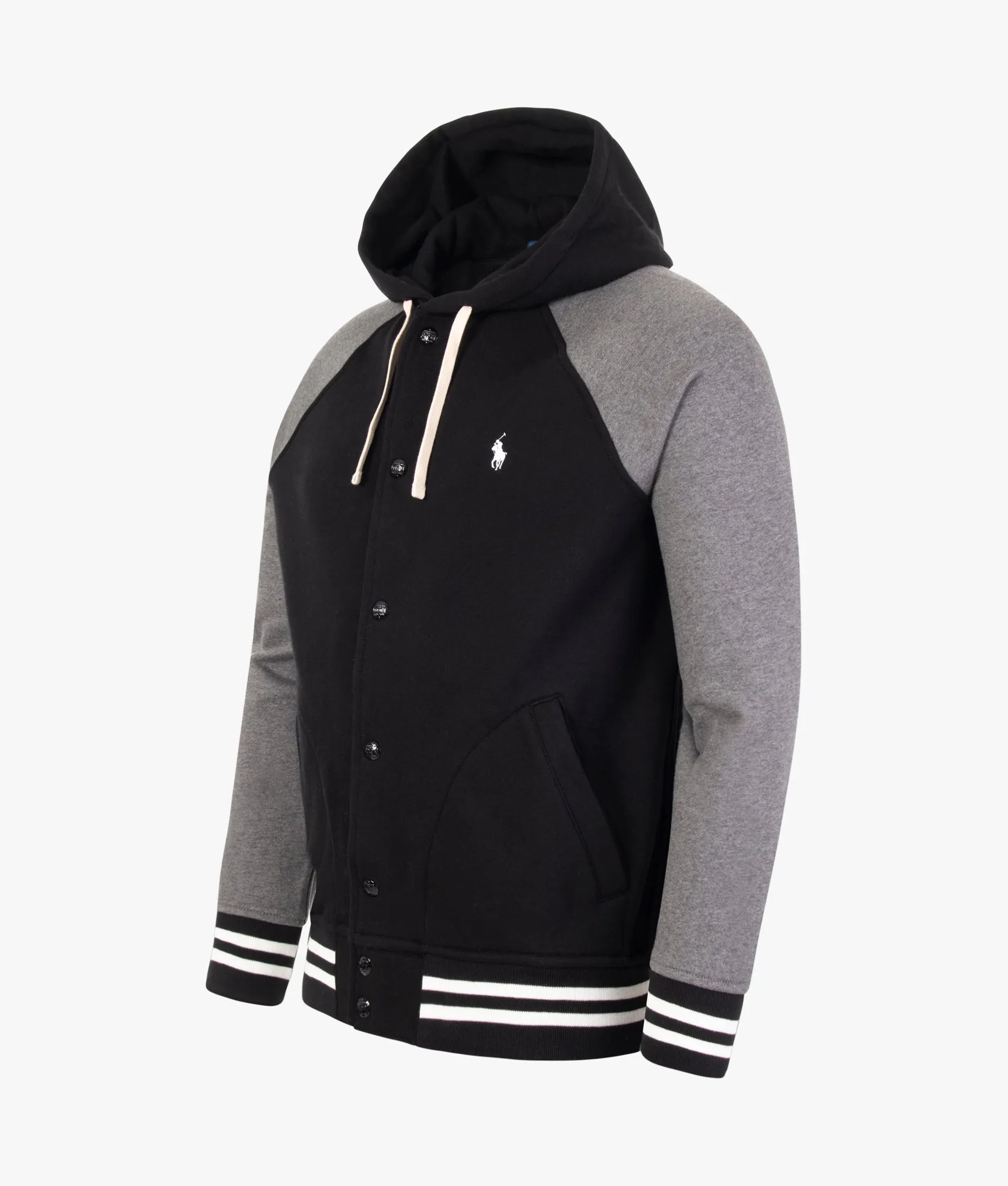 Fleece Hooded Baseball Jacket