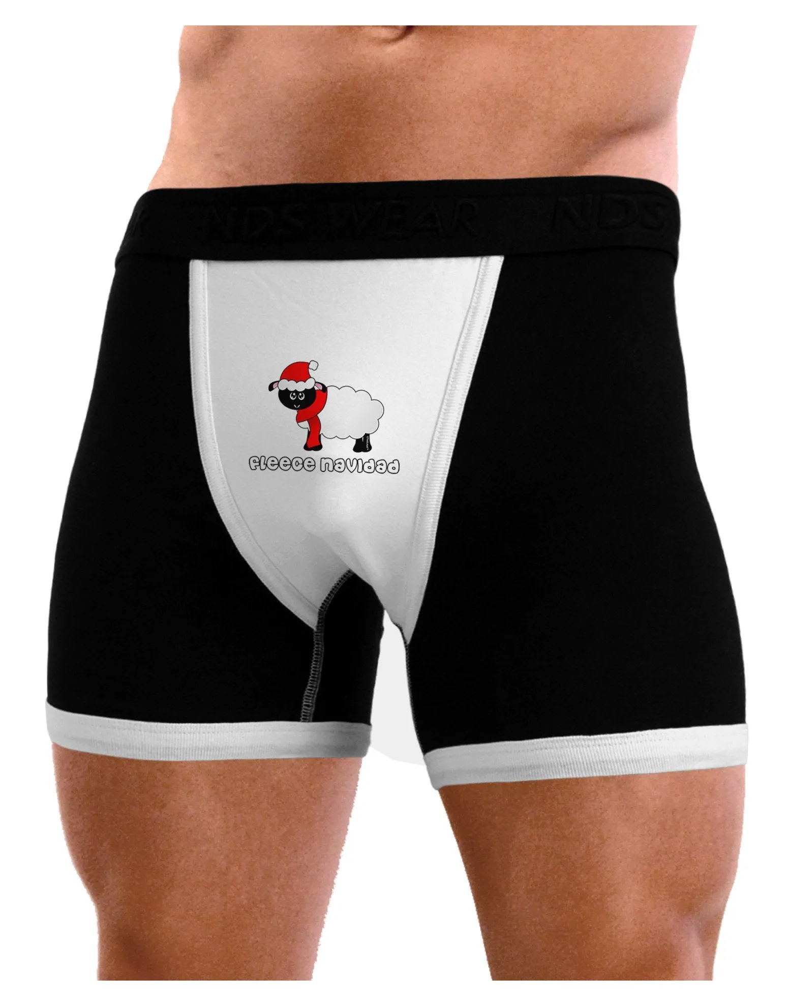 Fleece Navidad Christmas Sheep Mens Boxer Brief Underwear