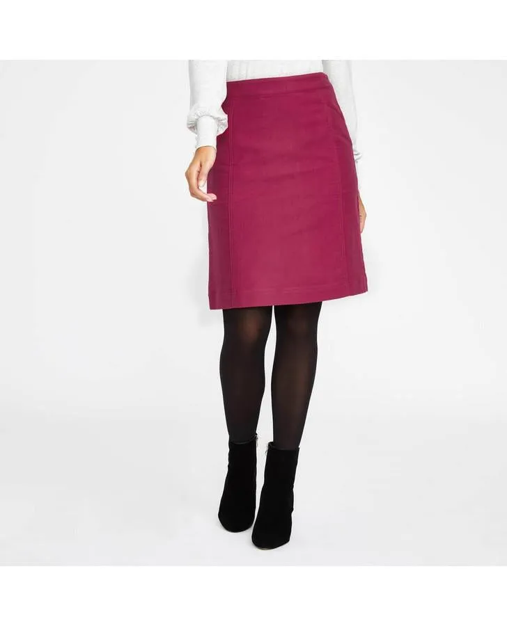 Framboise Moleskin A-Line Skirt