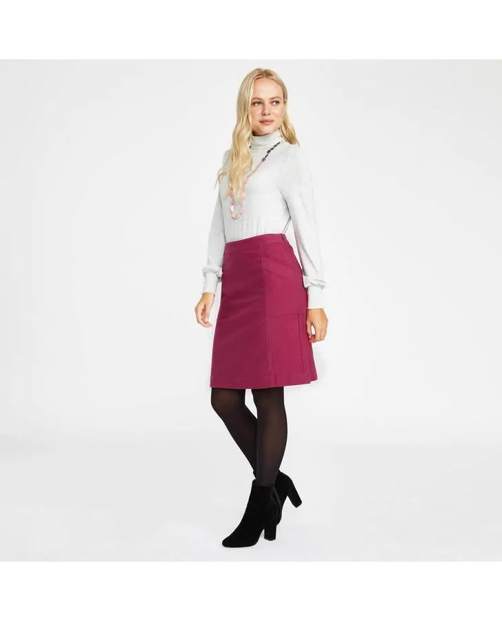 Framboise Moleskin A-Line Skirt