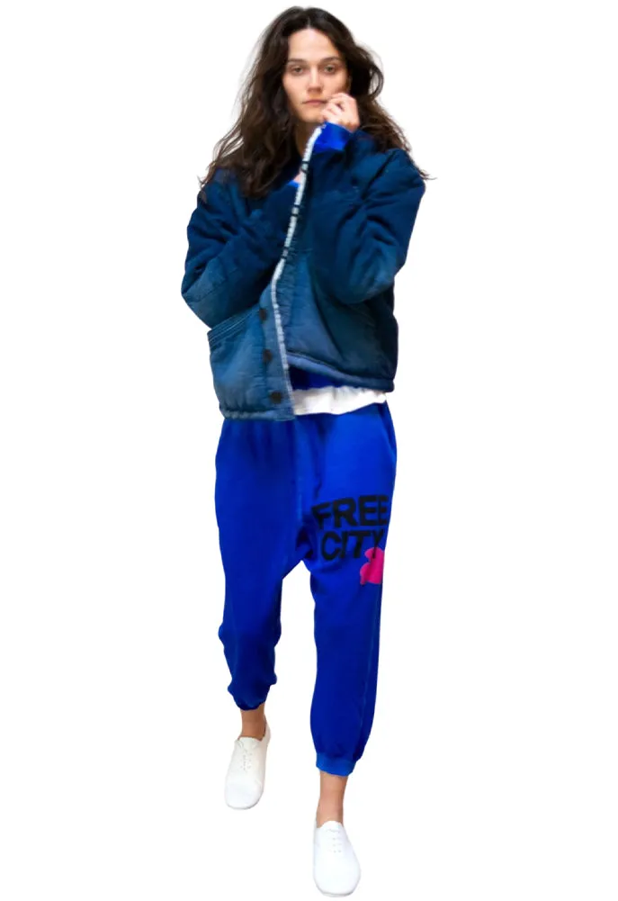 FREE CITY Large Sunfades Pocket Sweatpants in Electric Blue