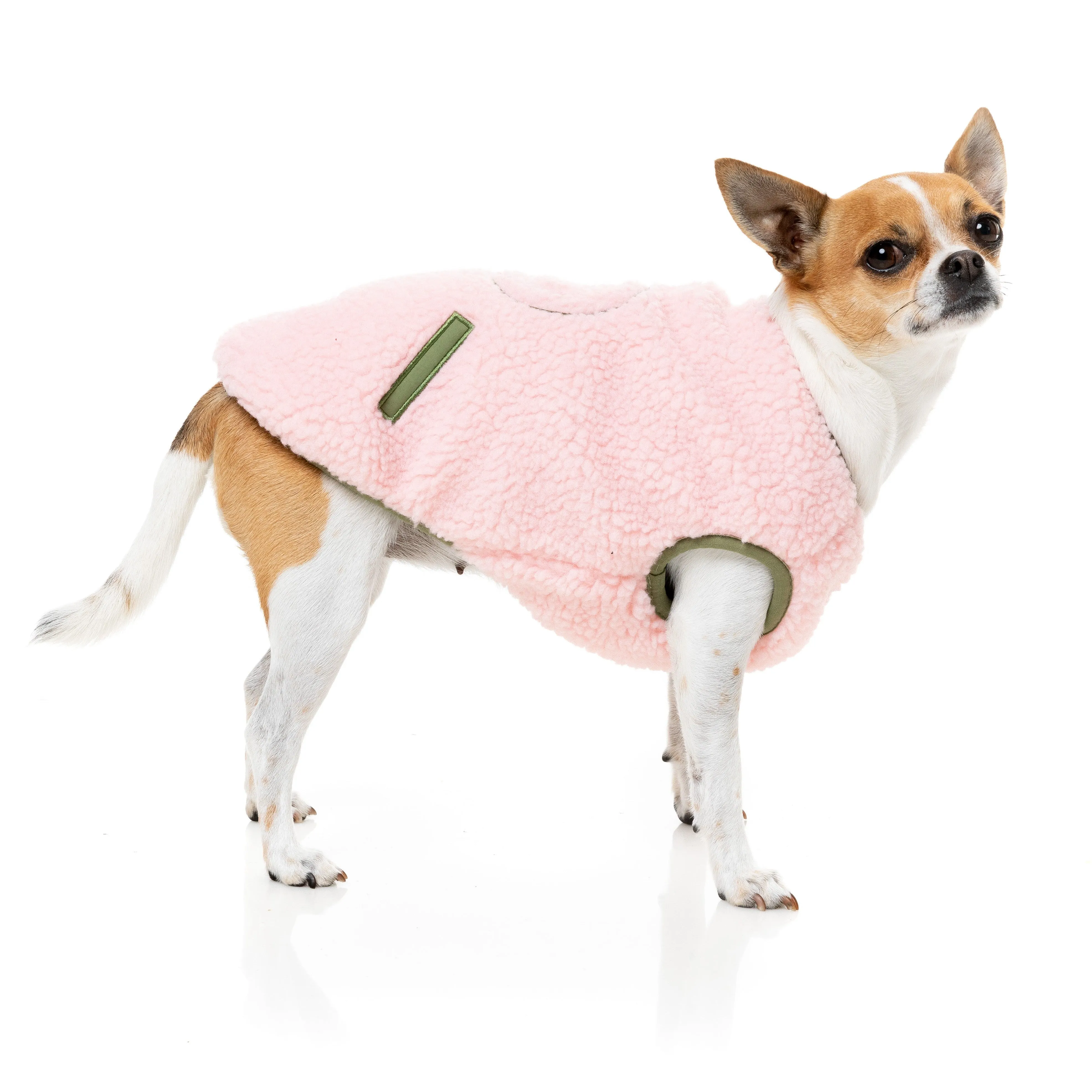 FuzzYard Dog Apparel Nara Reversible Jacket Pink and Green Size 5 Large***