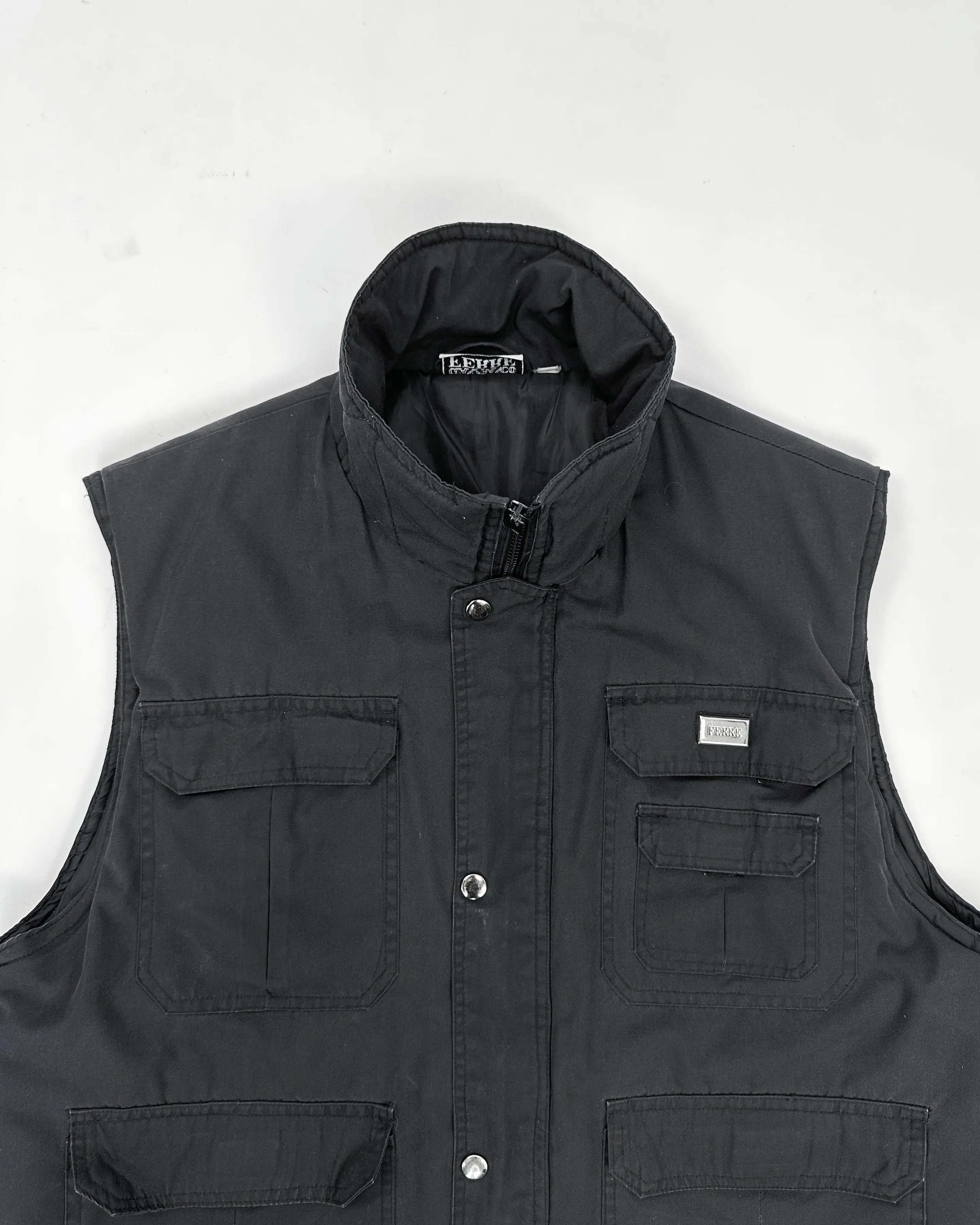 Gian Franco Ferré Black Utility Vest 1990's