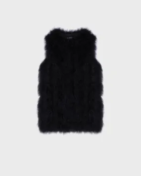 Gilet long en plumes