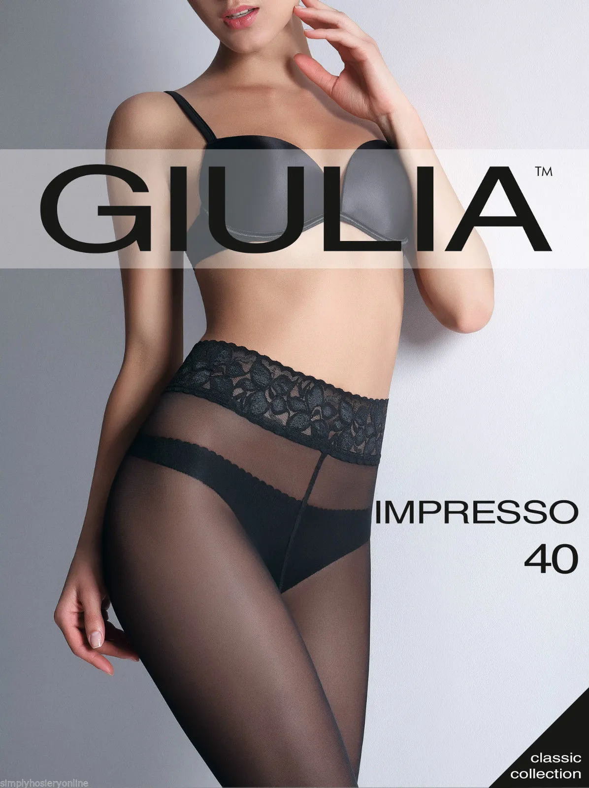 Giulia Impresso 40 Denier Lace Top Tights