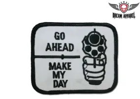 Go Ahead Make My Day Hand With Gun Motorcycle Patch