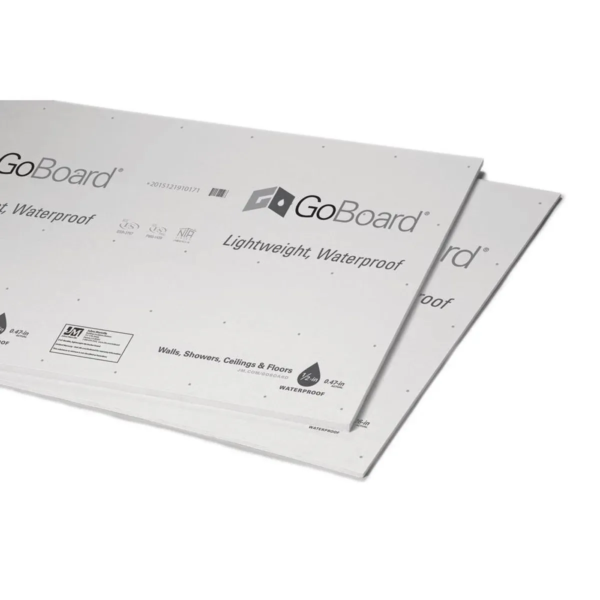 Go Board Tile Backer Board 1/2" x 3' x 5' - 7 Piece Package