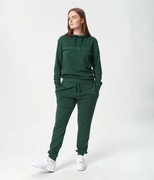 Green bamboo hoodie track suit with logo