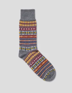 GREY FAIR ISLE SOCKS