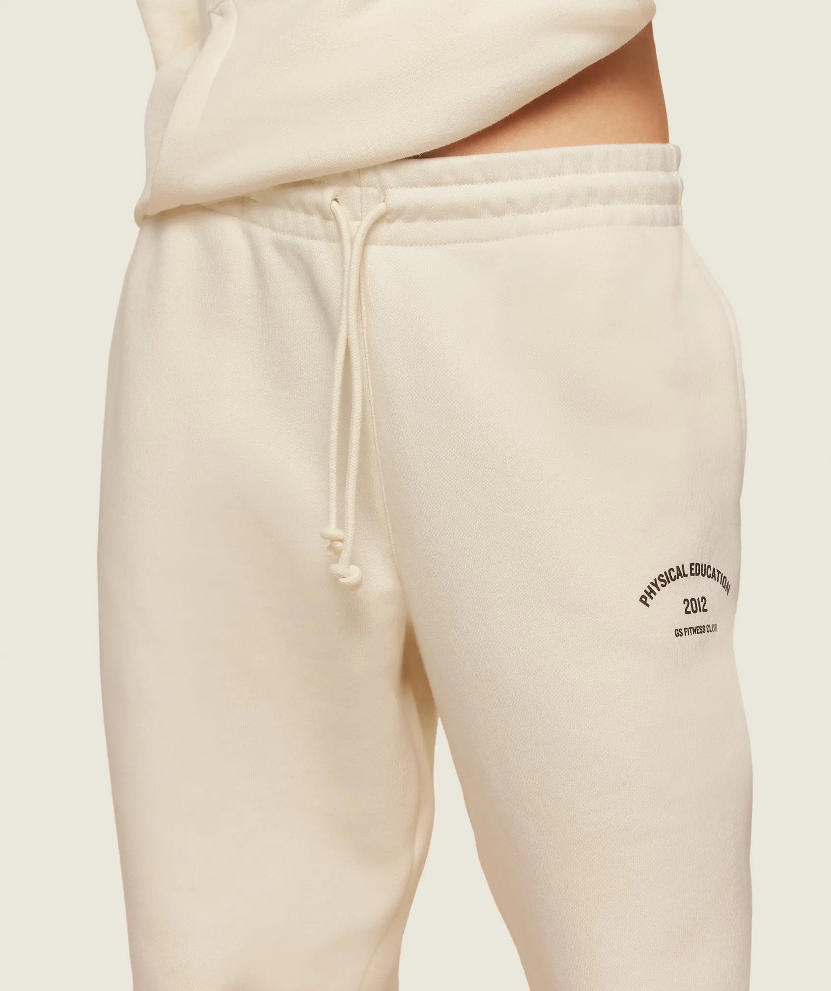 Gymshark Phys Ed Graphic Sweatpants - Ecru White/Archive Brown