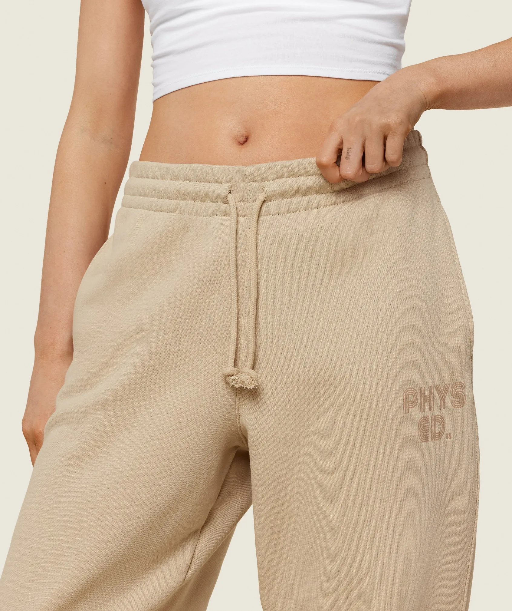 Gymshark Phys Ed Graphic Sweatpants - Vanilla Beige