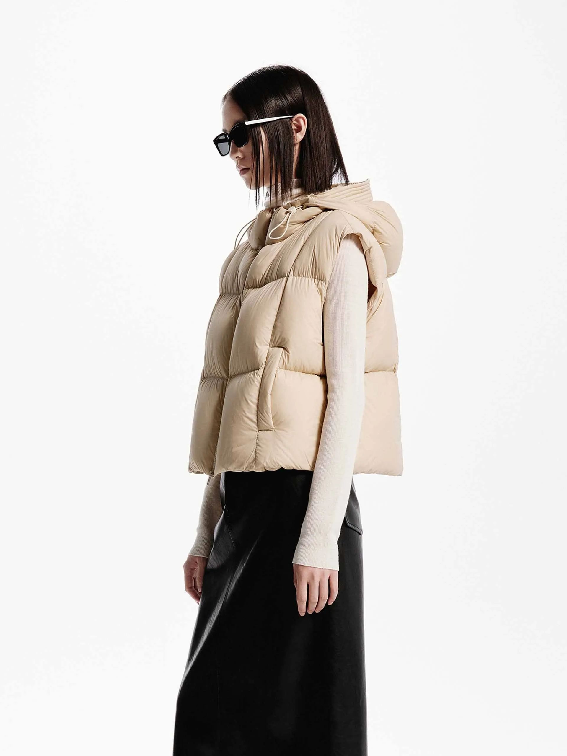 Hooded Quilted Puffer Vest