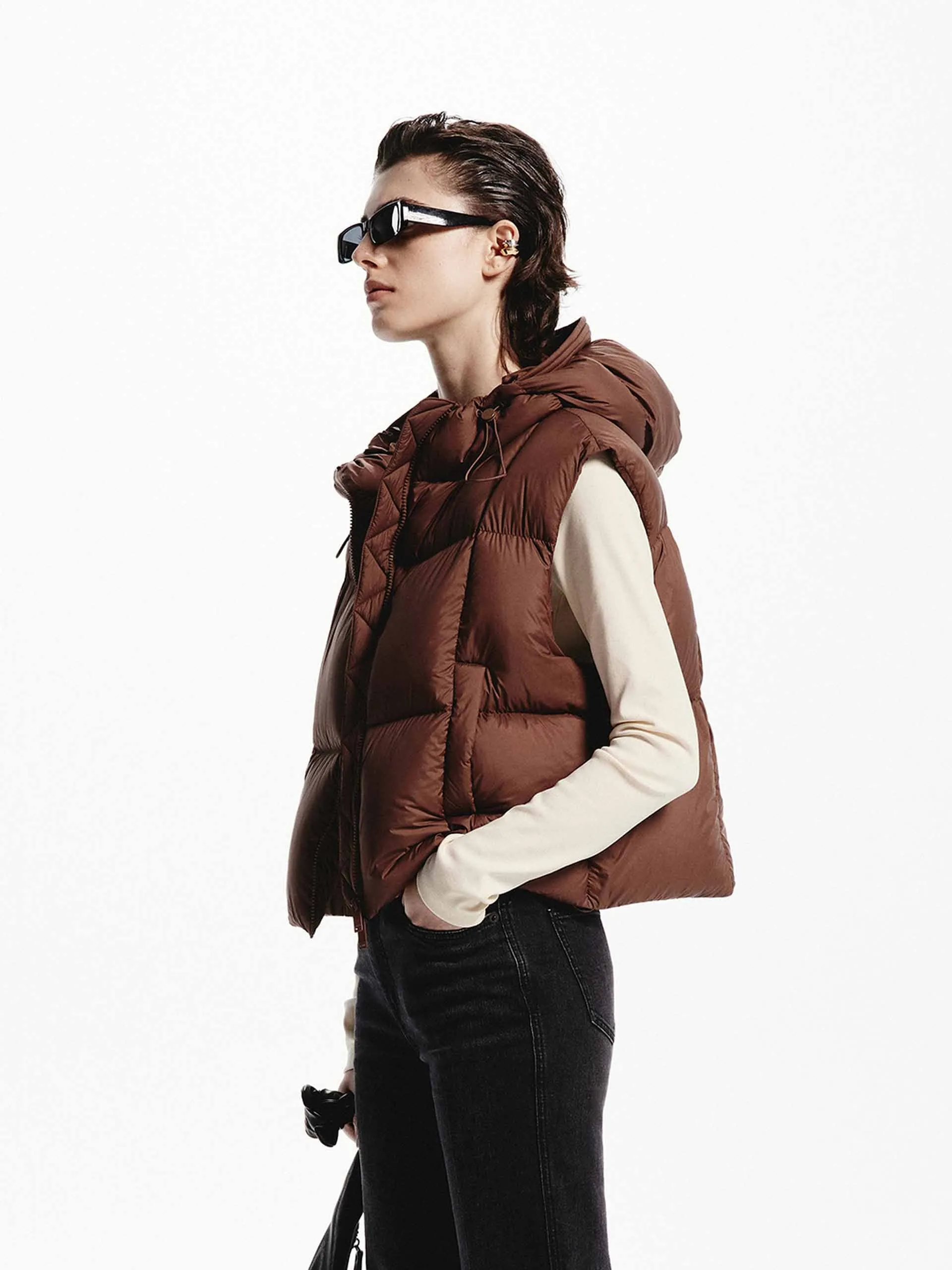 Hooded Quilted Puffer Vest