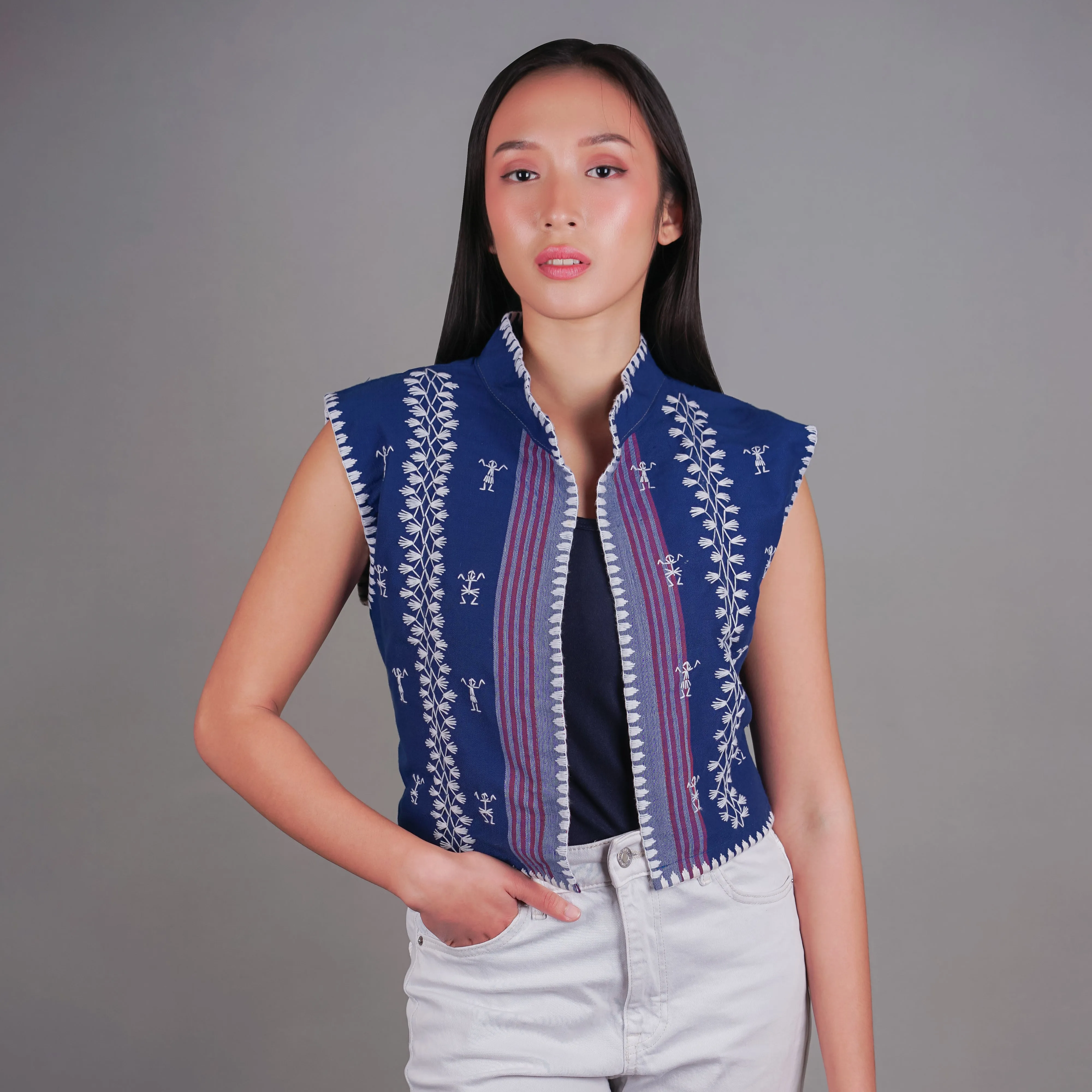 Itneg Hand Embroidered Cropped Vest