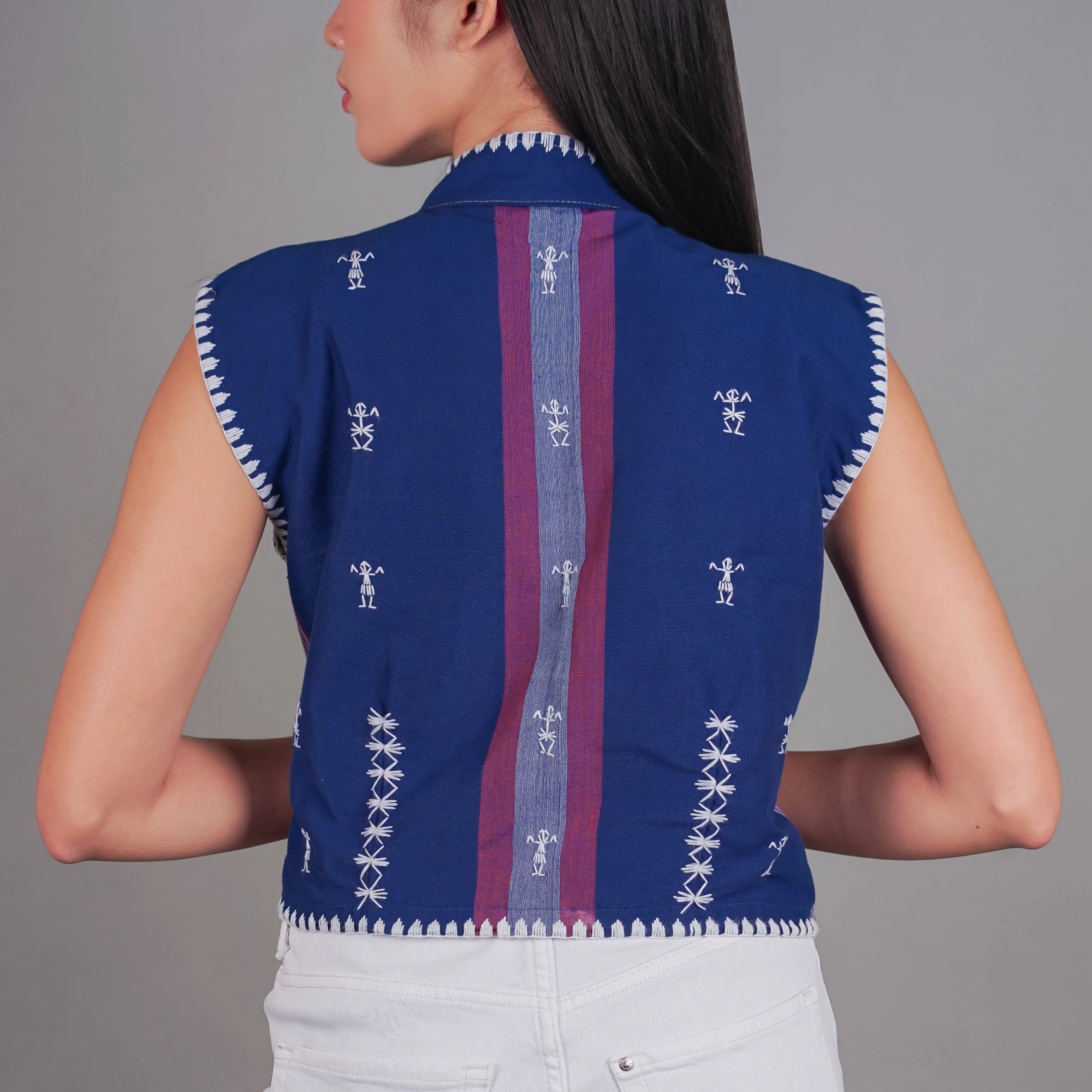 Itneg Hand Embroidered Cropped Vest