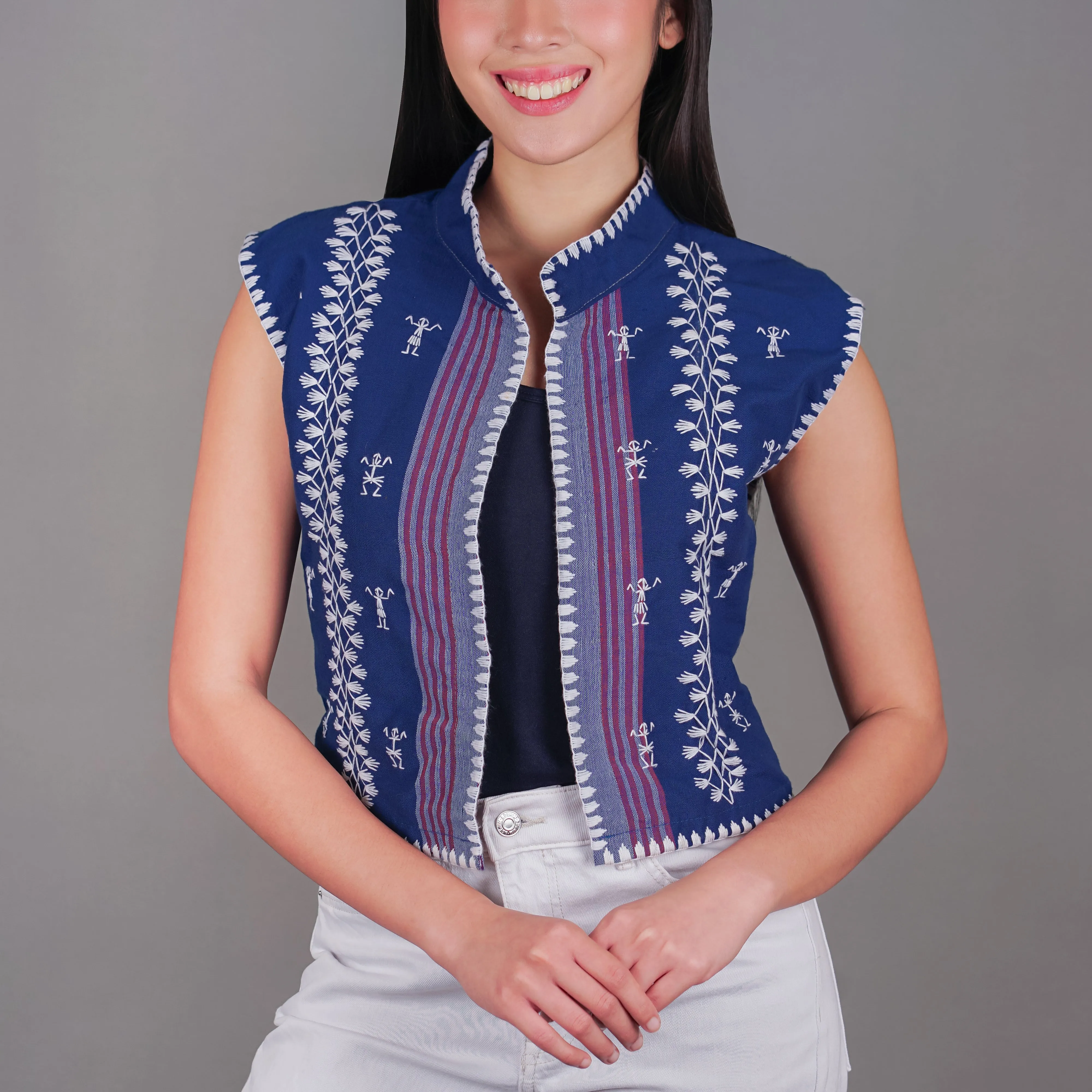 Itneg Hand Embroidered Cropped Vest