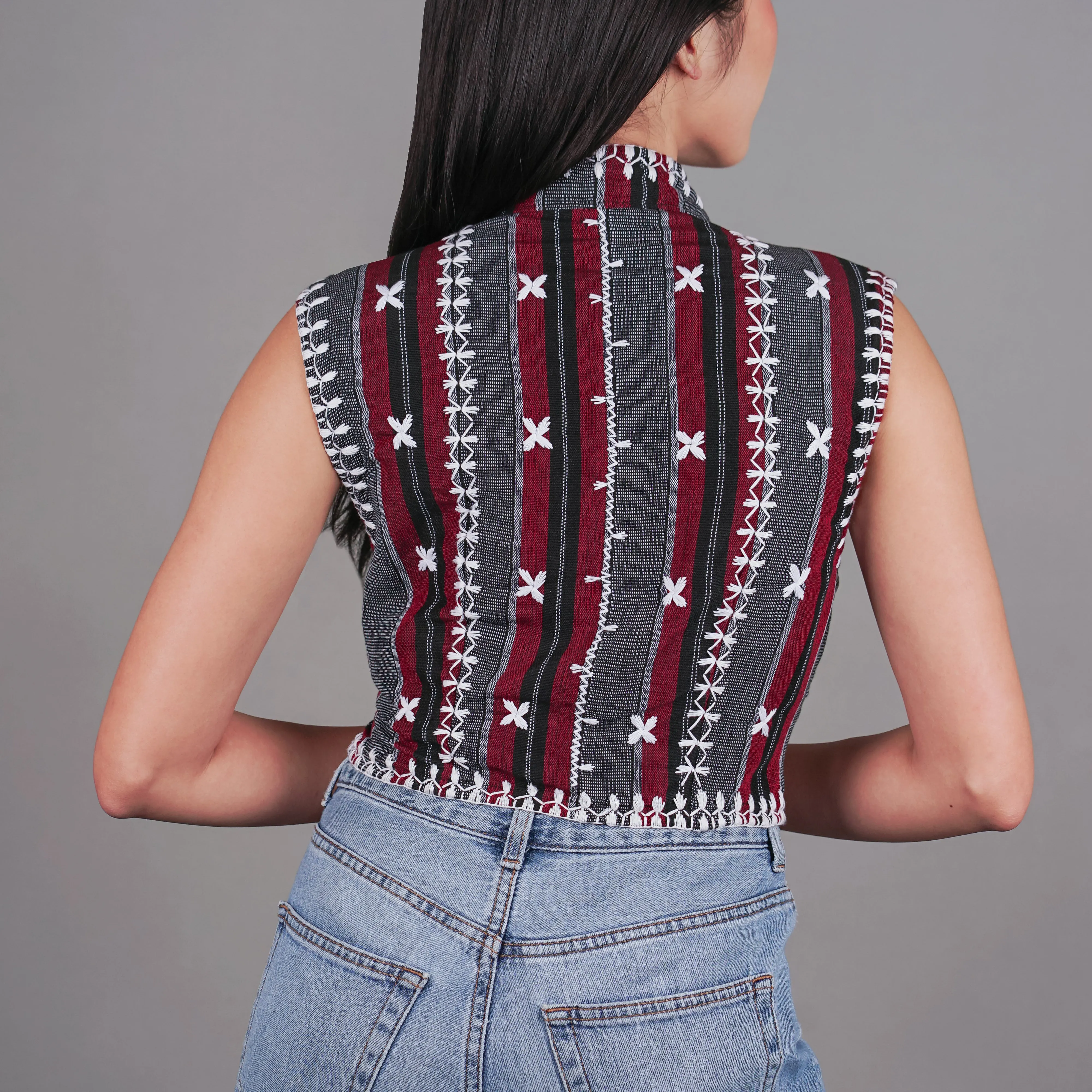 Itneg Hand Embroidered Cropped Vest