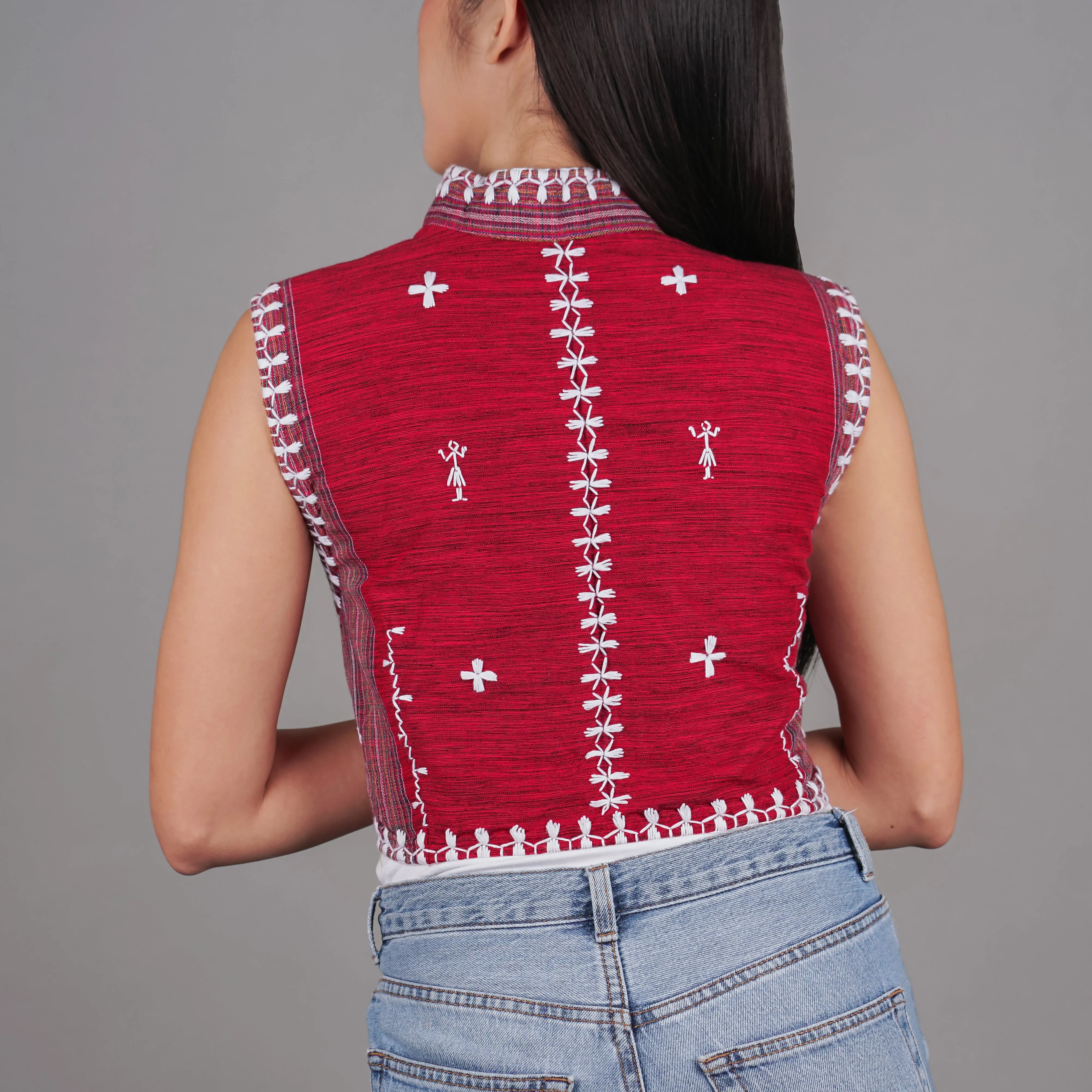 Itneg Hand Embroidered Cropped Vest