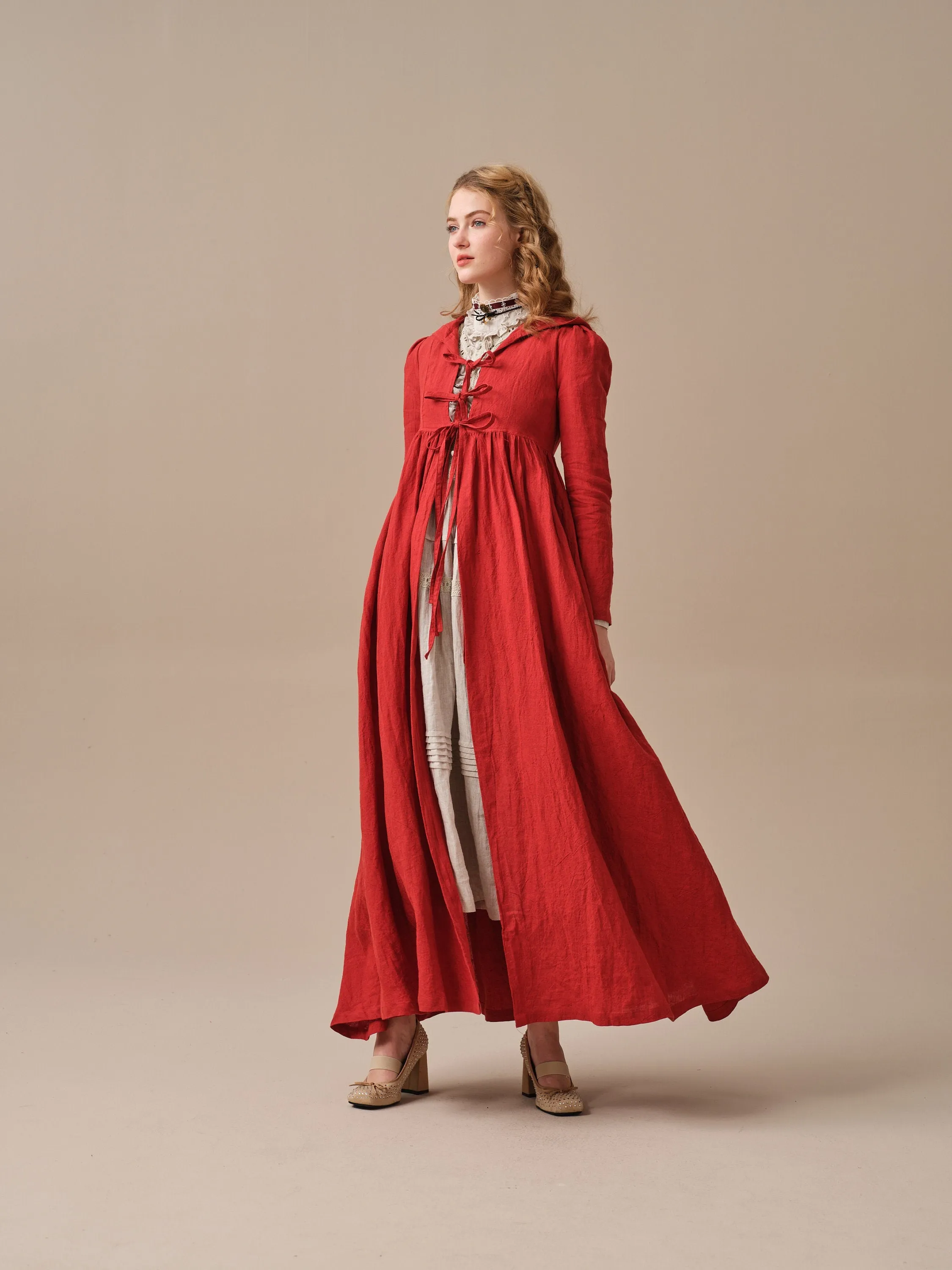 Jane 31 | hooded 100% linen coat dress