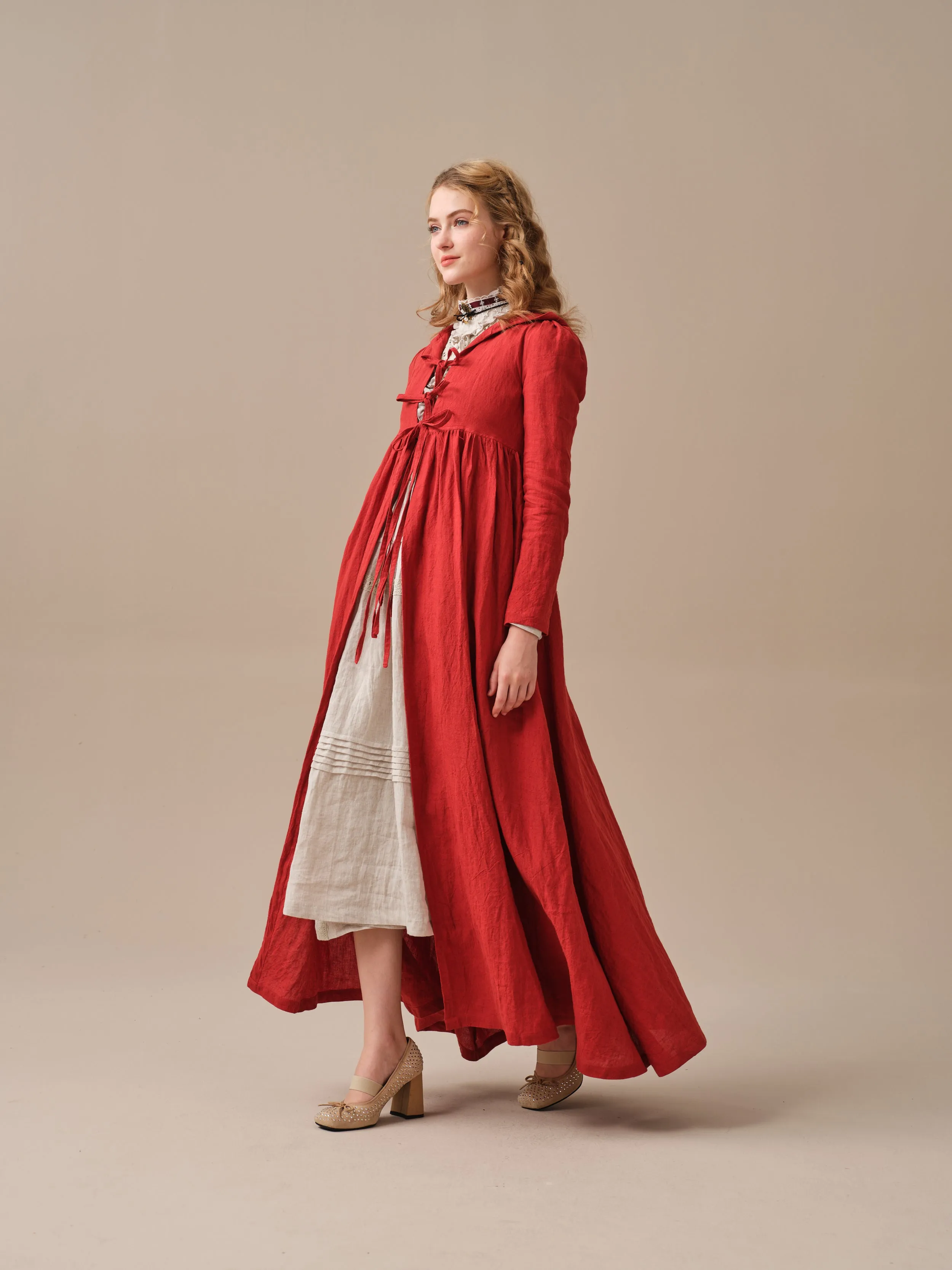 Jane 31 | hooded 100% linen coat dress