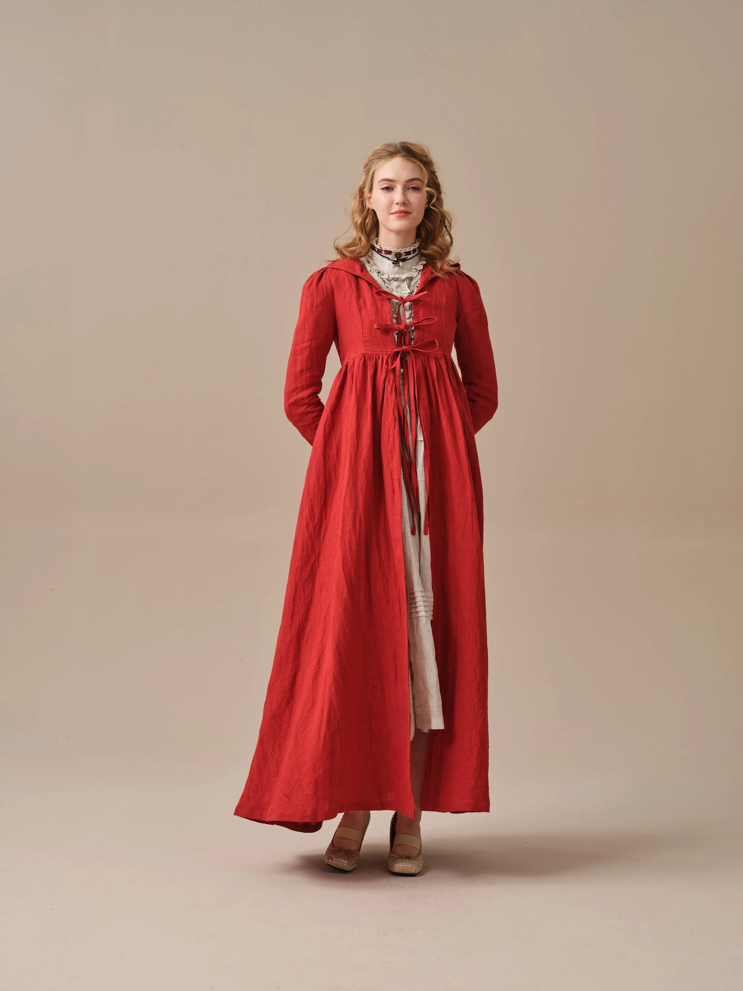 Jane 31 | hooded 100% linen coat dress