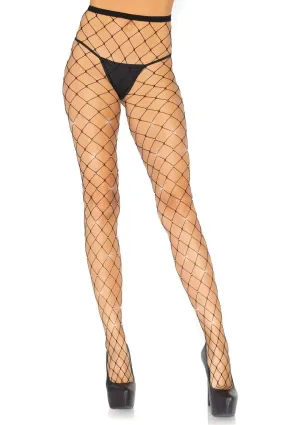 Jenelle Rhinestone Fence Net Tights