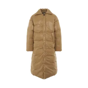 JSCM Puffer Coat in Shiny Beige