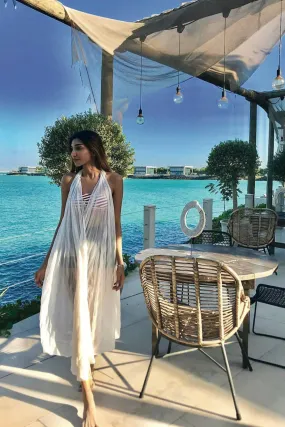 Juhi Gambodia In Our White Triangular Wrap Sarong Wrap Dress