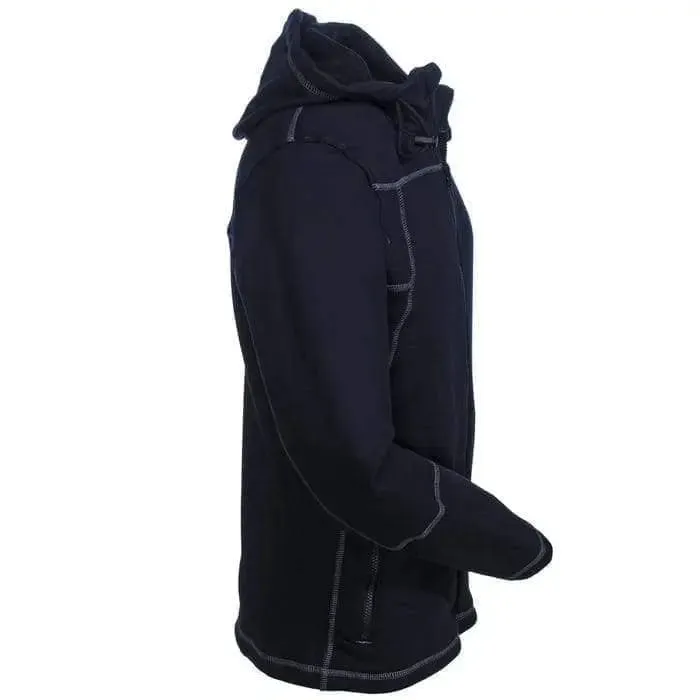 JUSTIN FR - Polartec Wind Pro Fleece Hoodie w/ full zip closure - NAVY -  Water Repellent -  NFPA 2112 & 70E (S-5XL)