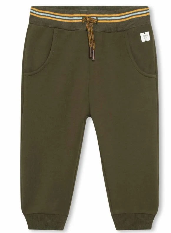 Khaki Contrast Waist Sweatpants