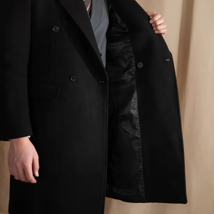 Kingsman Black Double Breasted Coat by Italian Vega®