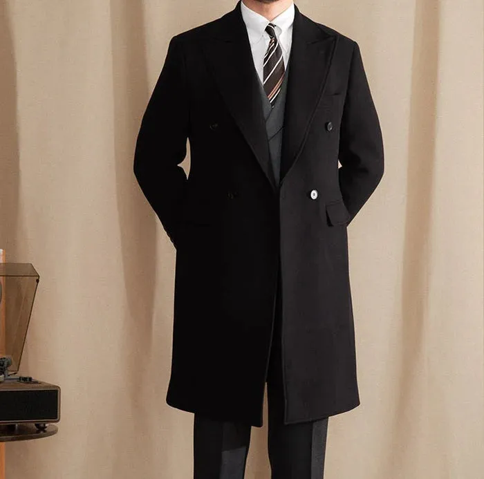 Kingsman Black Double Breasted Coat by Italian Vega®