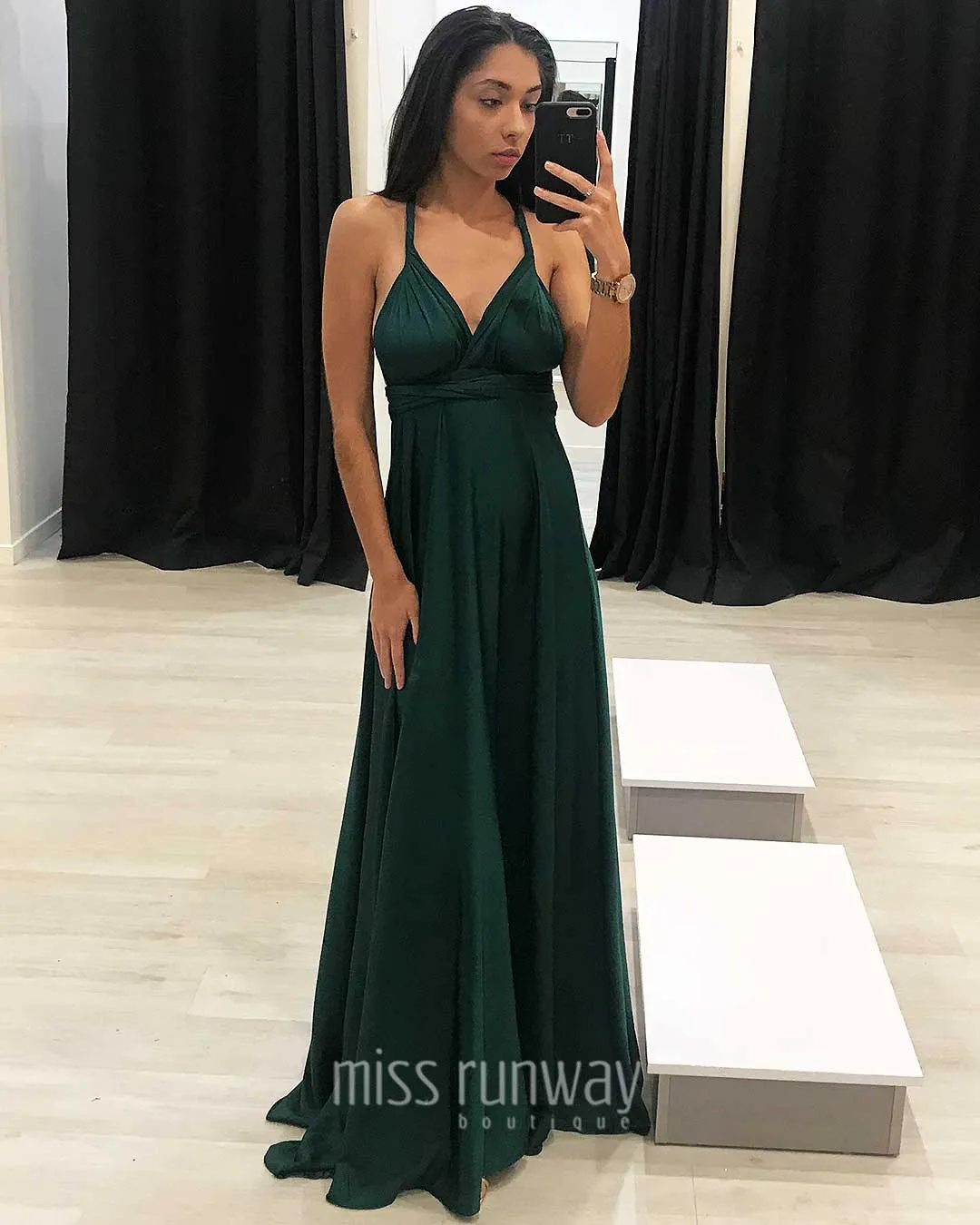 Kirsty Multi Wrap Dress - Emerald Green