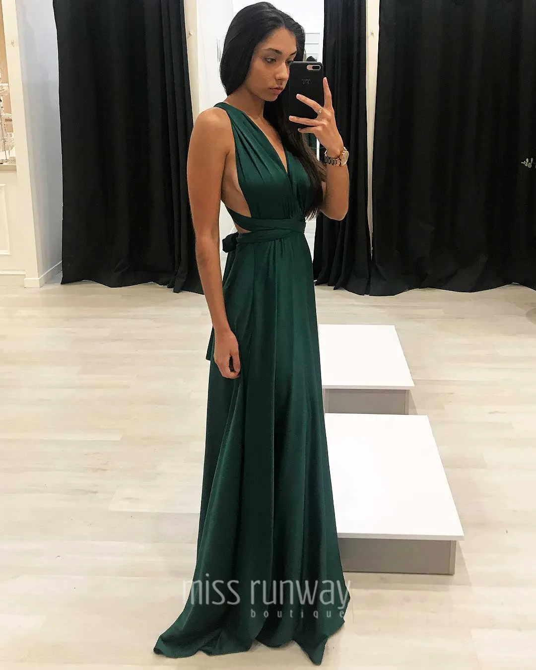 Kirsty Multi Wrap Dress - Emerald Green