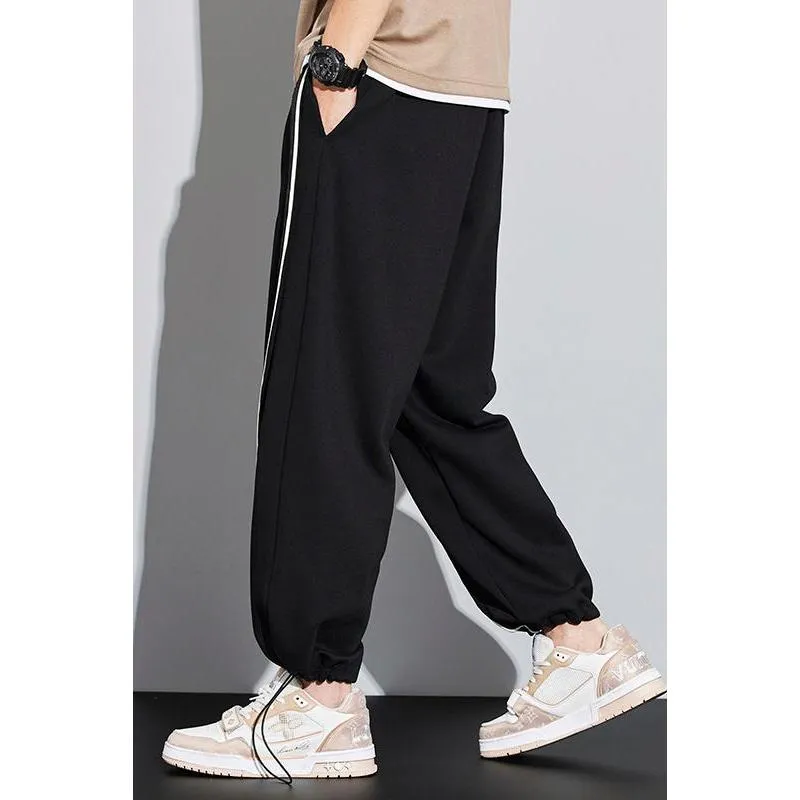 Knitted Sports Loose Fit Drawstring Tapered Sweatpant