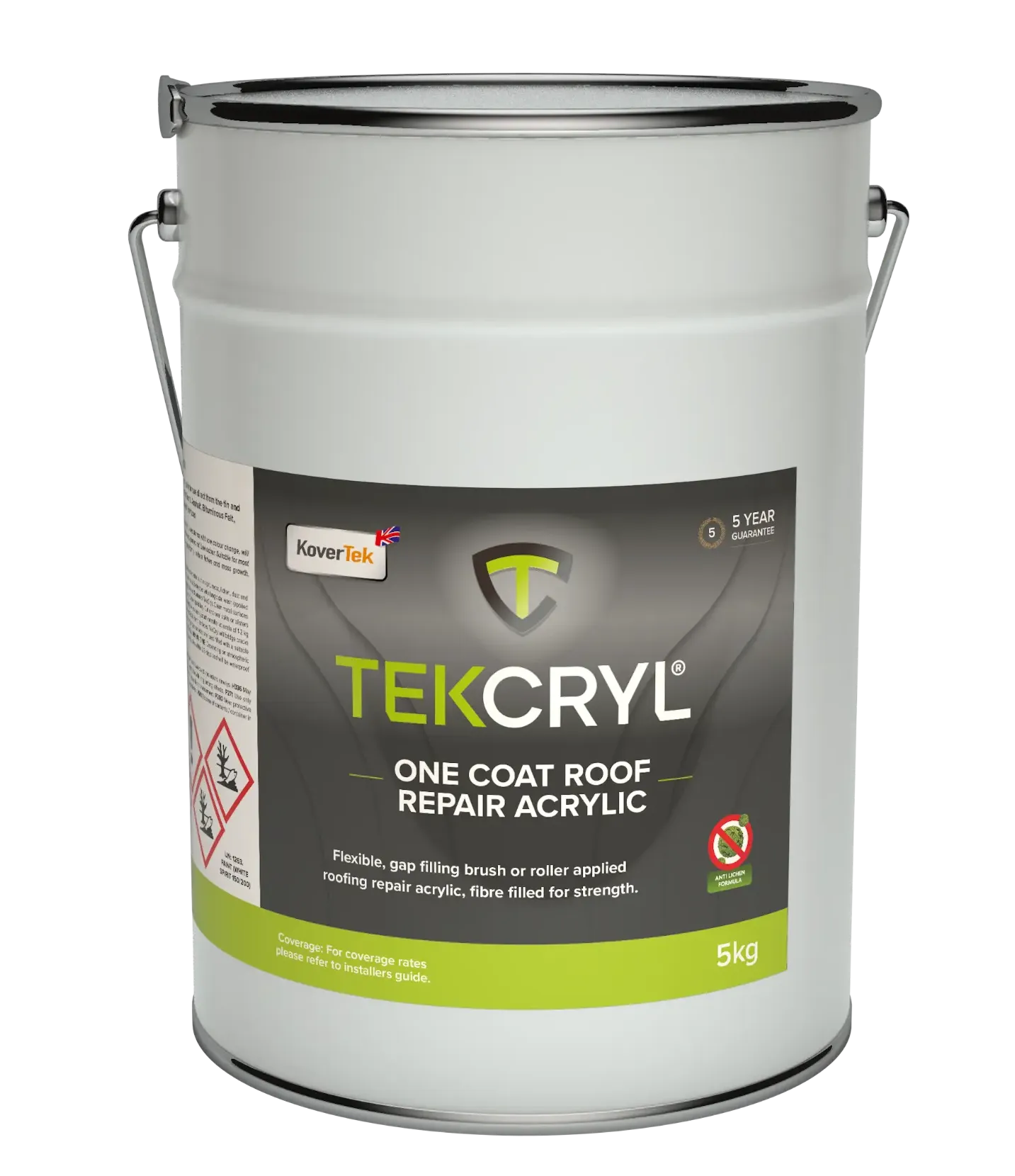 Kovertek TekCryl One Coat Acrylic Roof Repair Coating - Grey 5kg