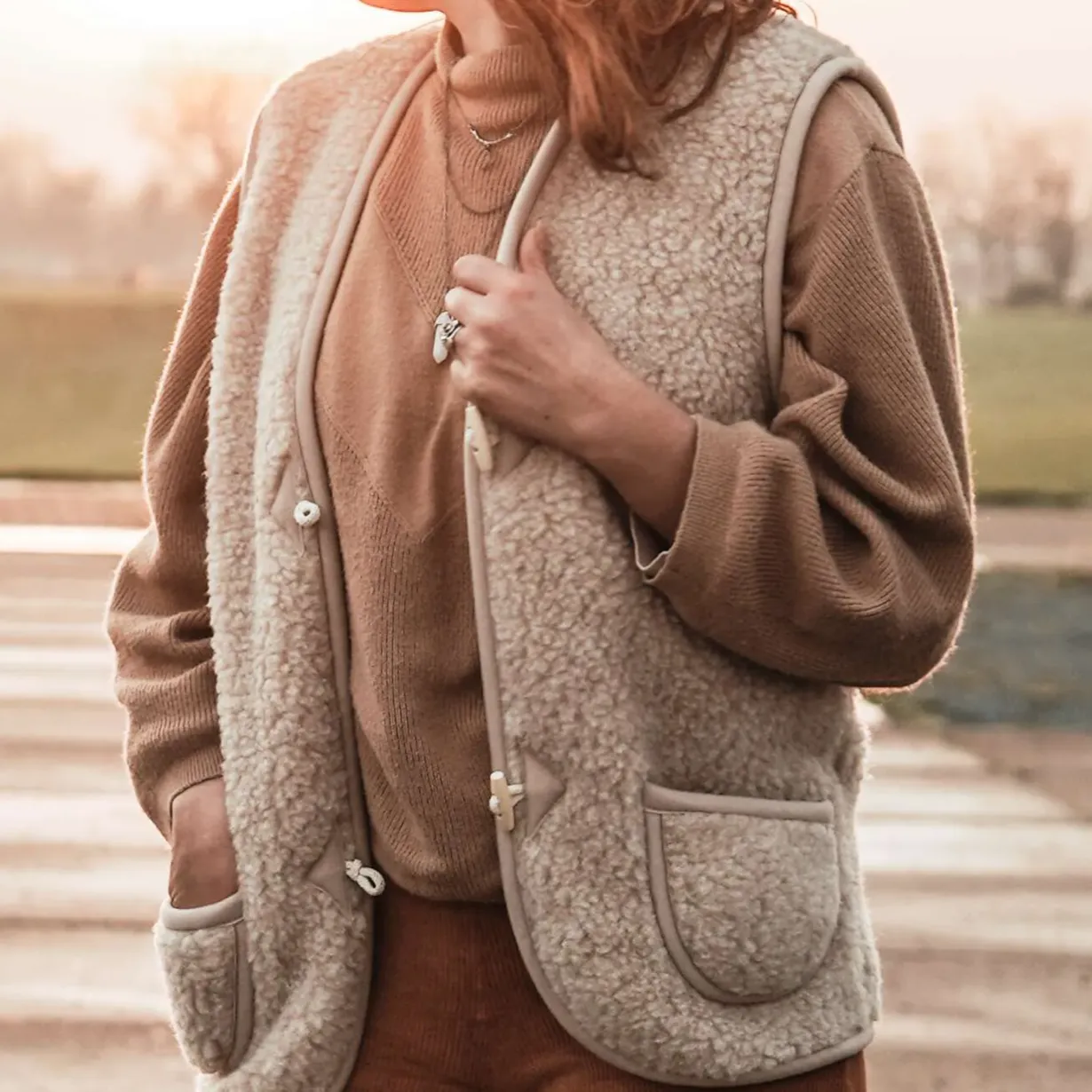 Latte Woollen Gilet