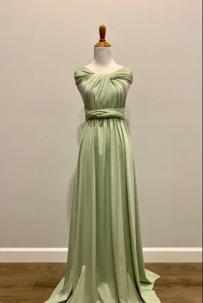 Light Pea Green Infinity Dress/ Wrap Convertible Bridesmaid Dress-S149