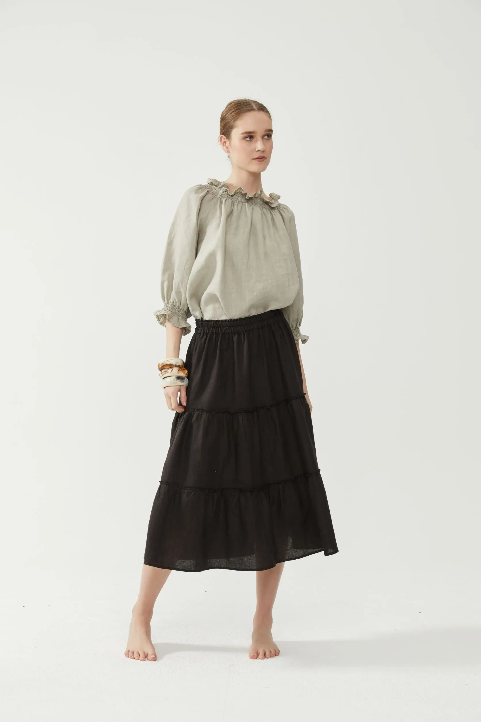 Long Rah Rah Skirt Black