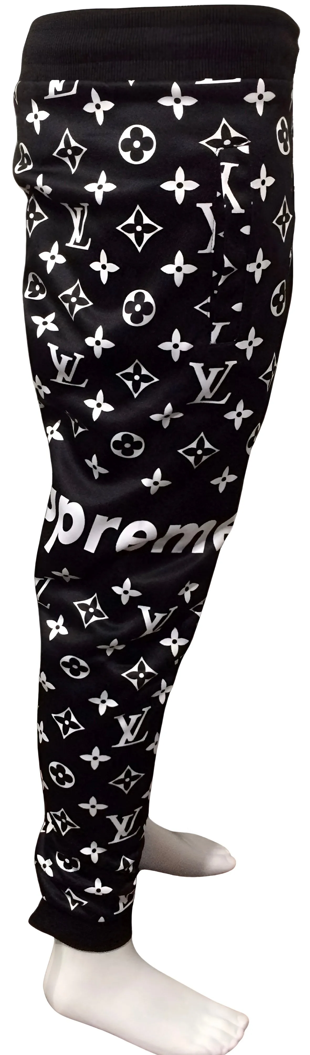 ^LUXURY^ (BLACK-WHITE) ~ALL OVER PRINT~ JOGGER SWEATPANTS