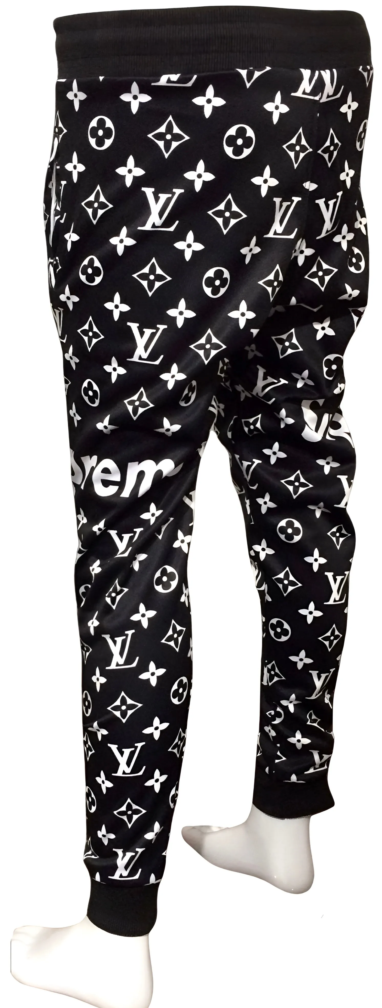 ^LUXURY^ (BLACK-WHITE) ~ALL OVER PRINT~ JOGGER SWEATPANTS