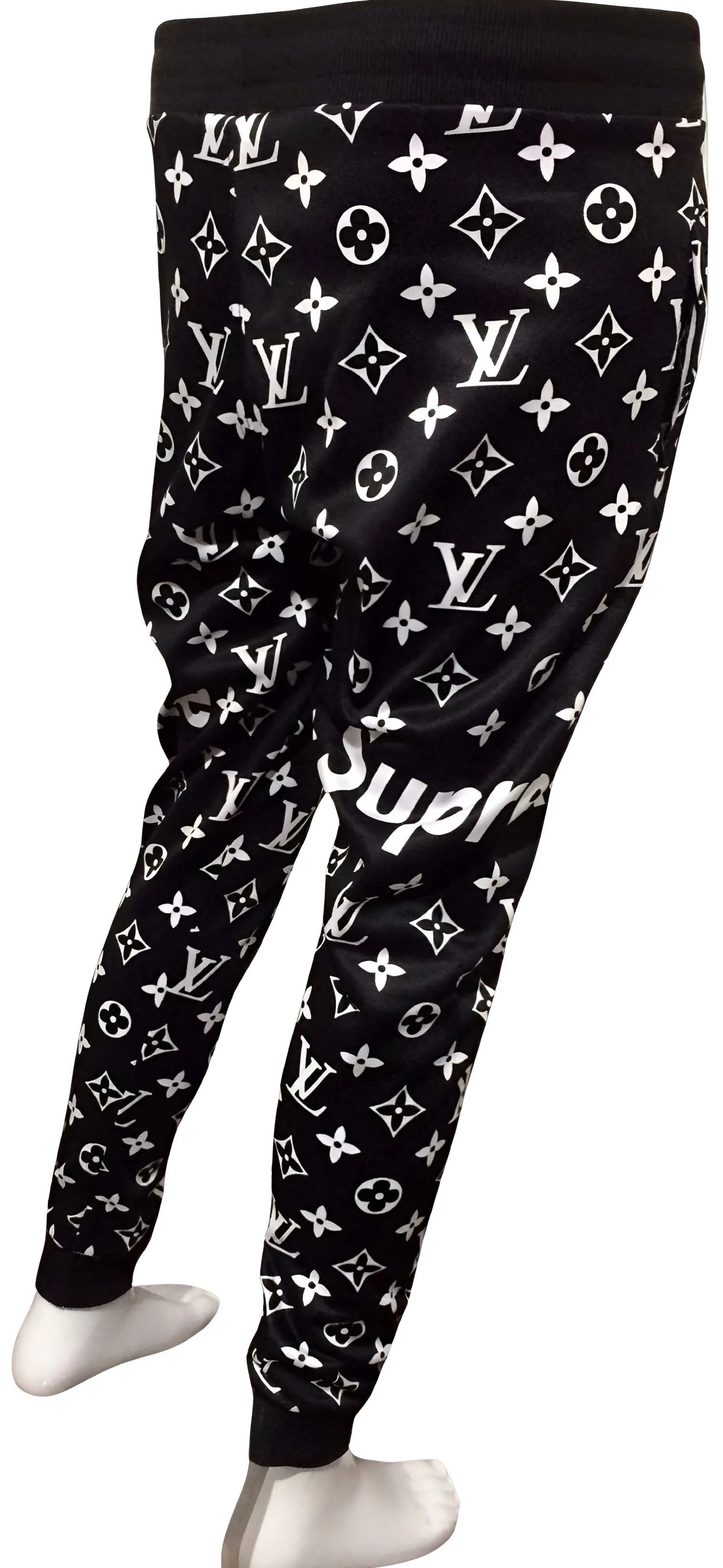 ^LUXURY^ (BLACK-WHITE) ~ALL OVER PRINT~ JOGGER SWEATPANTS