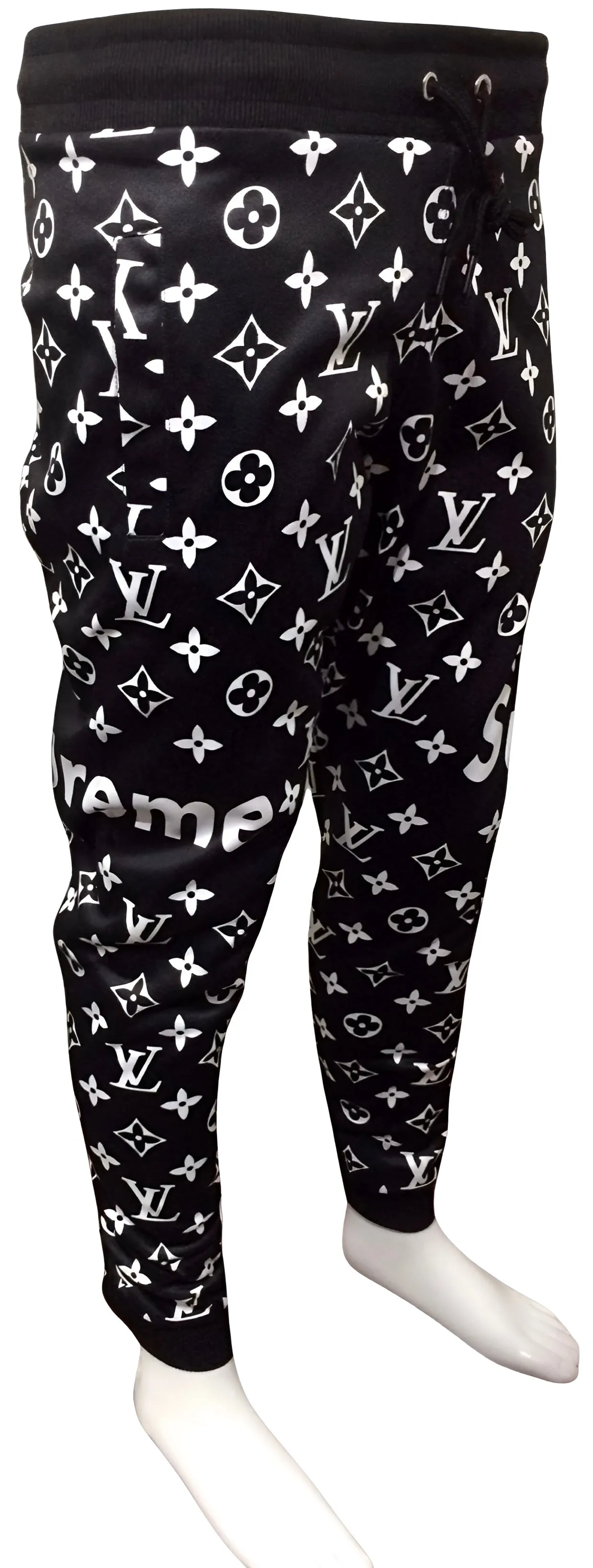 ^LUXURY^ (BLACK-WHITE) ~ALL OVER PRINT~ JOGGER SWEATPANTS