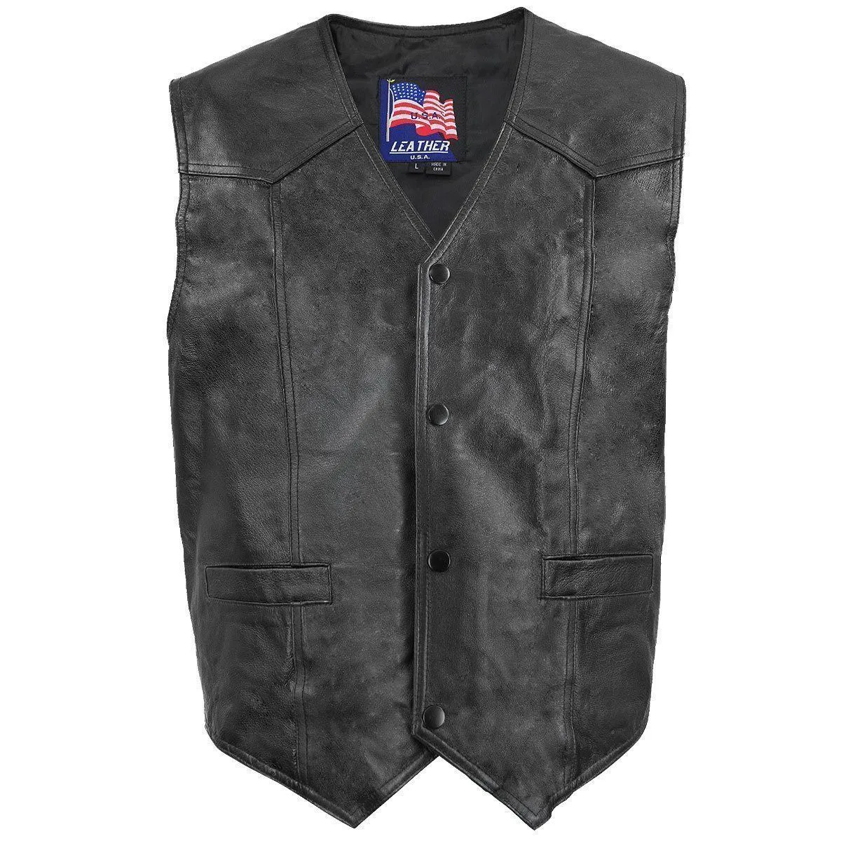 Men's Patriotic Vietnam Leather Vest