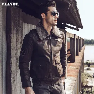 Men's Retro Pilot Leather Jacket