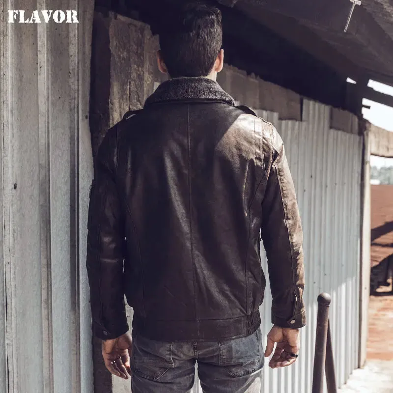 Men's Retro Pilot Leather Jacket