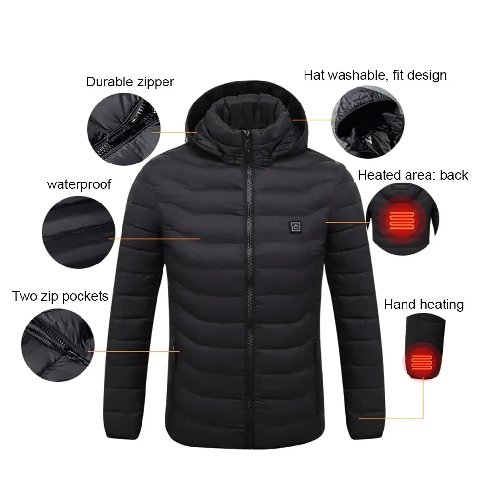 Men's Waterproof Heated Winter Fleece Jacket